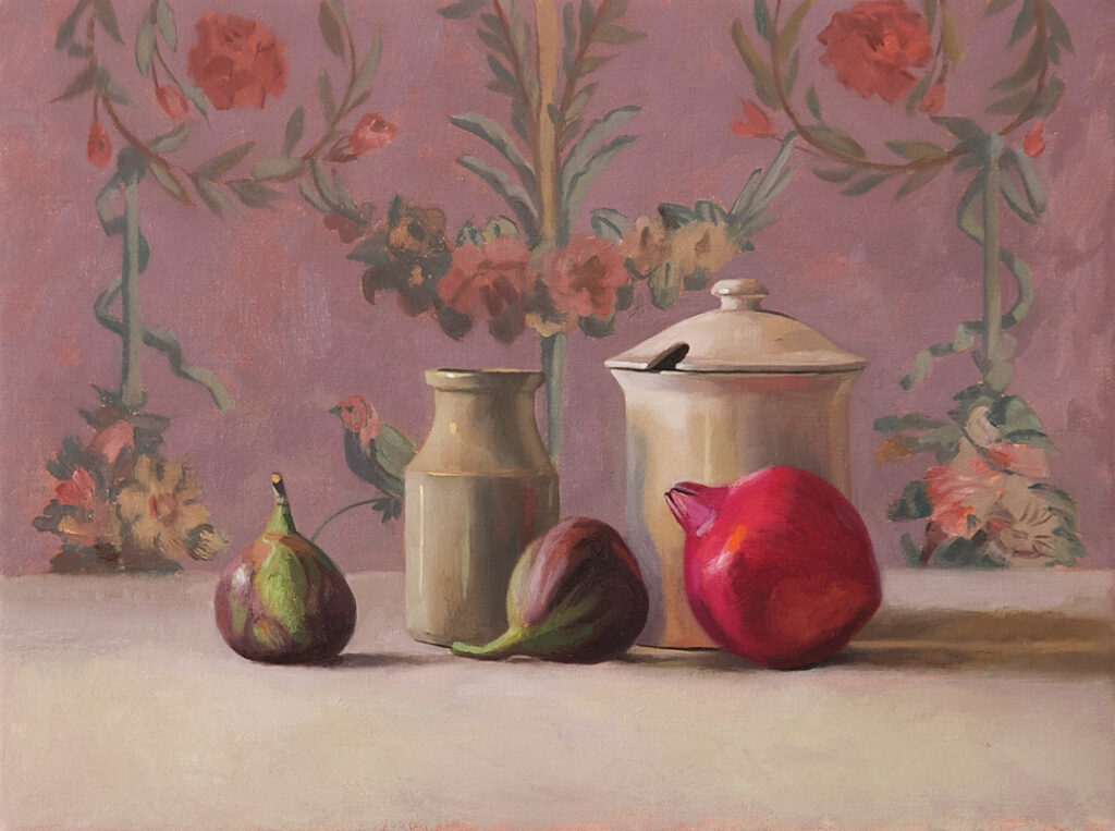 Pomegranates, figs and jars